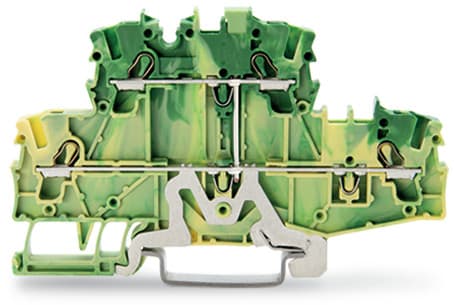 WAGO ELETTRONICA - Morsetto a due piani.Morsetto di terra per 4 conduttori.2,5 mm².verde-giallo