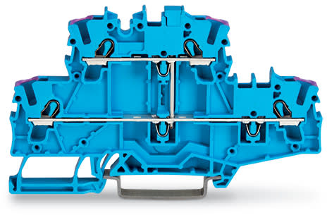 WAGO ELETTRONICA - Morsetto a due piani.Morsetto passante per 4 conduttori.N.blu 2002-2709