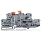 WAGO ELETTRONICA - Morsetto sezionatore doppio, a due piani.con 2 sezionatori a coltello pivotante.L/L.grigio 2002-2951