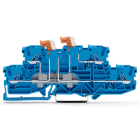 WAGO ELETTRONICA - Morsetto sezionatore doppio, a due piani.con 2 sezionatori a coltello pivotante.per guida DIN 35 x 15 e 35 x 7,5.blu
