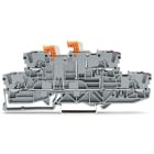 WAGO ELETTRONICA - Morsetto sezionatore doppio, a due piani.con 2 sezionatori a coltello pivotante.piani superiore e inferiore con potenziale in comune internamente sul