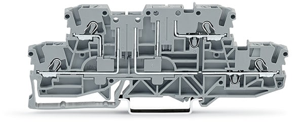 WAGO ELETTRONICA - Morsetto di base a due piani.L/L.per guida DIN 35 x 15 e 35 x 7,5.grigio