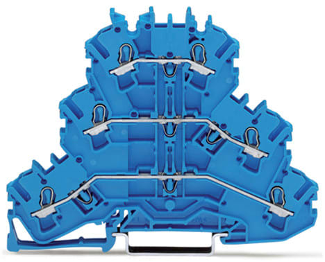 WAGO ELETTRONICA - Morsetto a tre piani.Morsetto passante/passante/passante.N/N/N.blu