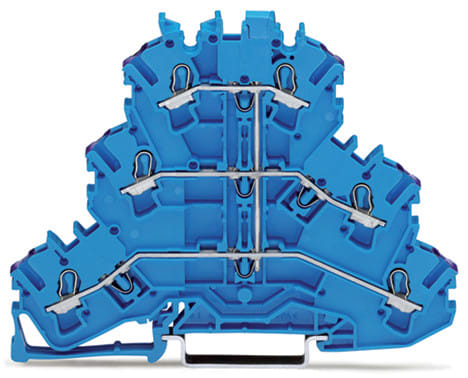 WAGO ELETTRONICA - Morsetto a tre piani.Morsetto passante per 6 conduttori.N.blu