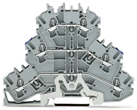 WAGO ELETTRONICA - Morsetto a tre piani.Morsetto passante/passante/cavo schermato.2,5 mm².grigio