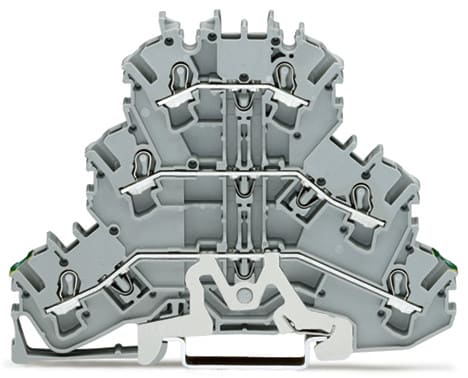 WAGO ELETTRONICA - Morsetto a tre piani.Morsetto per conduttore di terra/passante/passante.2,5 mm².grigio