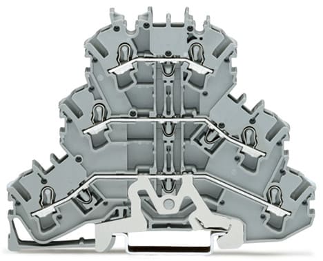 WAGO ELETTRONICA - Morsetto a tre piani.Morsetto passante/passante/cavo schermato.2,5 mm².grigio