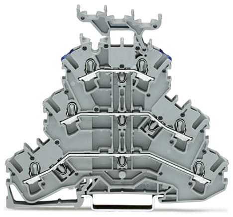 WAGO ELETTRONICA - Morsetto a tre piani.Morsetto passante/passante/passante.L/L/N.grigio