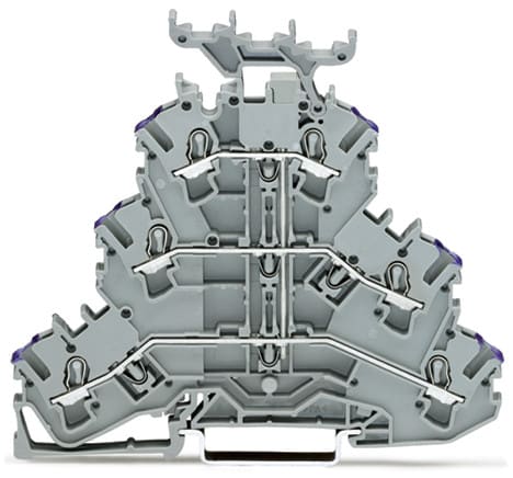 WAGO ELETTRONICA - Morsetto a tre piani.Morsetto passante per 6 conduttori.L.grigio