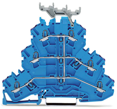WAGO ELETTRONICA - Morsetto a tre piani.Morsetto passante per 6 conduttori.N.blu