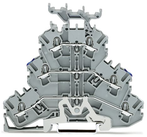 WAGO ELETTRONICA - Morsetto a tre piani.Morsetto passante/passante/cavo schermato.2,5 mm².grigio 2002-3248