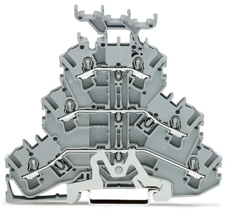 WAGO ELETTRONICA - Morsetto a tre piani.Morsetto passante/passante/cavo schermato.2,5 mm².grigio 2002-3258