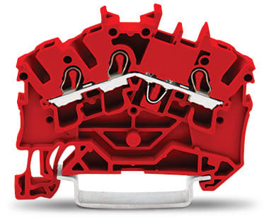 WAGO ELETTRONICA - Morsetto passante per 3 conduttori.2,5 mm².adatto per applicazioni Ex e II.rosso