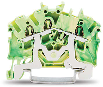 WAGO ELETTRONICA - Morsetto di terra per 3 conduttori.2,5 mm².adatto per applicazioni Ex e II.verde-giallo 2002-6307