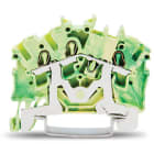 WAGO ELETTRONICA - Morsetto di terra per 3 conduttori.2,5 mm².adatto per applicazioni Ex e II.verde-giallo 2002-6307
