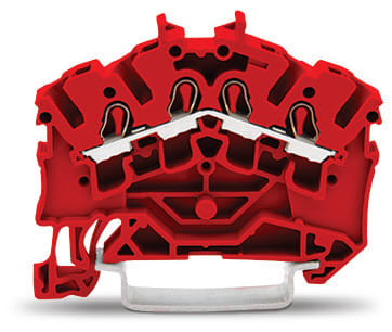 WAGO ELETTRONICA - Morsetto passante per 4 conduttori.2,5 mm².adatto per applicazioni Ex e II.rosso