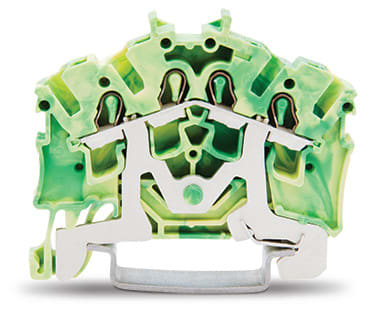 WAGO ELETTRONICA - Morsetto di terra per 4 conduttori.2,5 mm².adatto per applicazioni Ex e II.verde-giallo