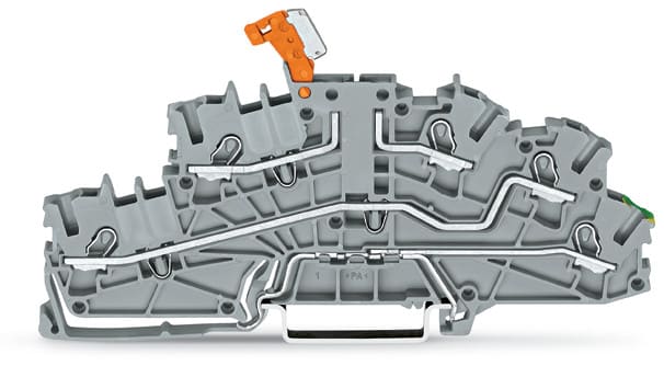 WAGO ELETTRONICA - Morsetto per installazione a più piani.con sezionatore a coltello pivotante.LTi/L/PE.grigio