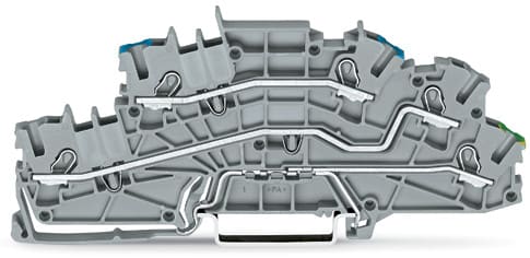 WAGO ELETTRONICA - Morsetto per installazione a più piani.N/L/PE.Push-in CAGE CLAMP®.grigio