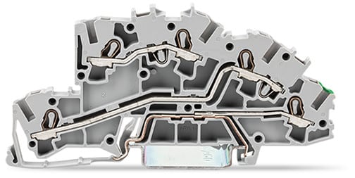 WAGO ELETTRONICA - Morsetto per installazione a più piani.L/L/PE.Push-in CAGE CLAMP®.grigio