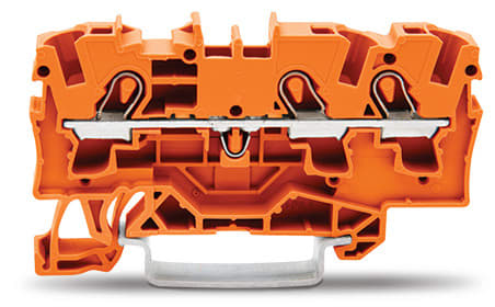 WAGO ELETTRONICA - Morsetto passante per 3 conduttori.4 mm².adatto per applicazioni Ex e II.arancione