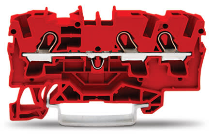 WAGO ELETTRONICA - Morsetto passante per 3 conduttori.4 mm².adatto per applicazioni Ex e II.rosso 2004-1303