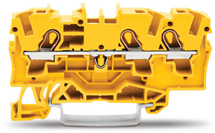 WAGO ELETTRONICA - Morsetto passante per 3 conduttori.4 mm².adatto per applicazioni Ex e II.giallo