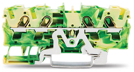 WAGO ELETTRONICA - Morsetto di terra per 4 conduttori.4 mm².adatto per applicazioni Ex e II.verde-giallo