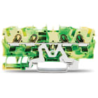 WAGO ELETTRONICA - Morsetto di terra per 4 conduttori.4 mm².adatto per applicazioni Ex e II.verde-giallo