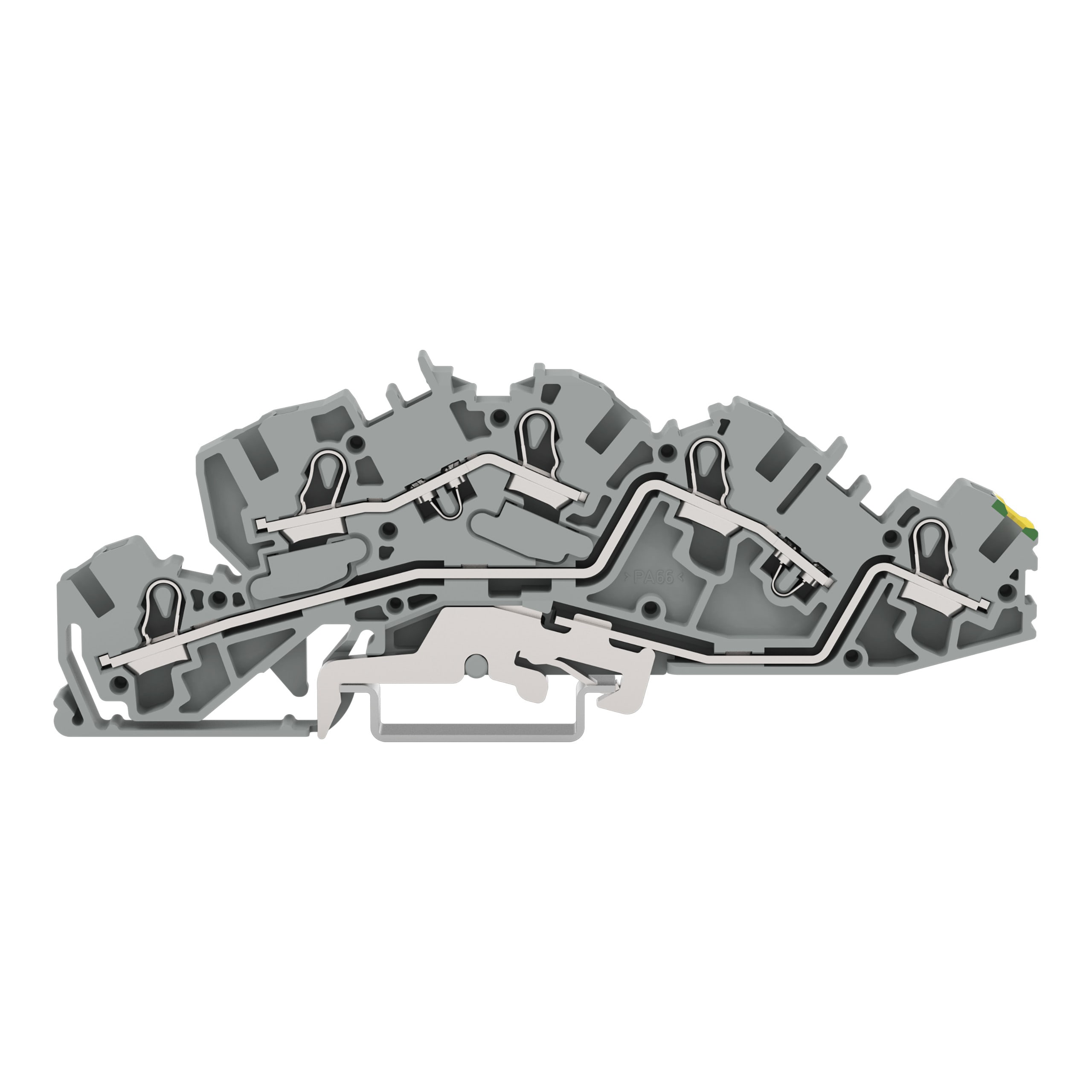 WAGO ELETTRONICA - Morsetto per installazione a più piani.L/L/PE.Push-in CAGE CLAMP®.grigio