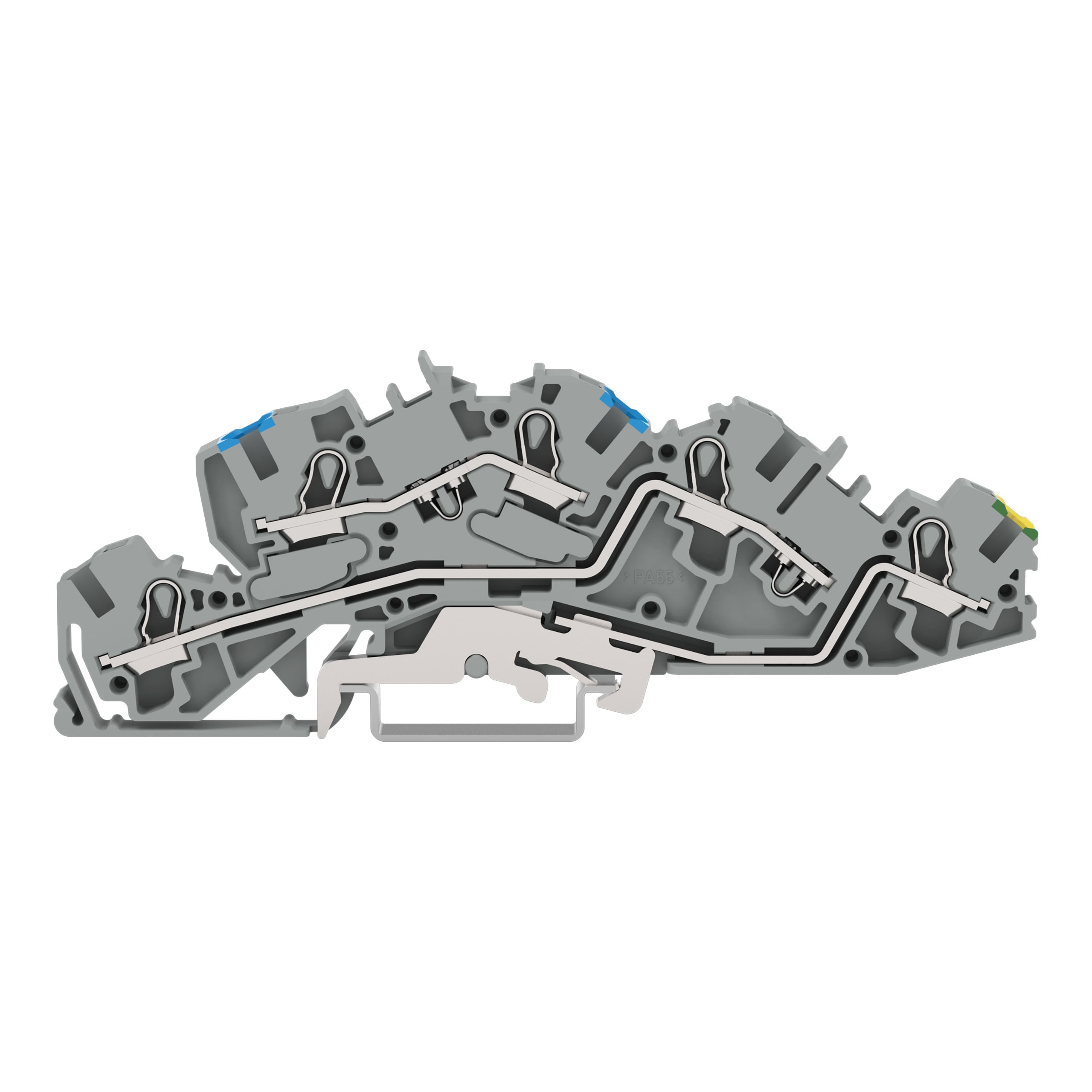 WAGO ELETTRONICA - Morsetto per installazione a più piani.N/L/PE.Push-in CAGE CLAMP®.grigio