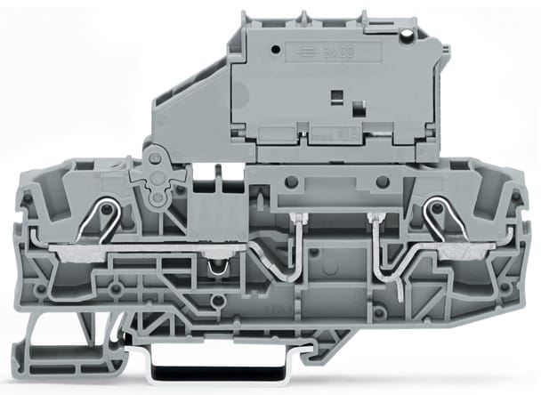 WAGO ELETTRONICA - Morsetto con fusibile per 2 conduttori.con portafusibile pivotante.per fusibile miniaturizzato 5 x 20 mm.grigio