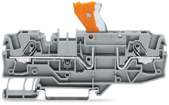 WAGO ELETTRONICA - Morsetto sezionatore per 2 conduttori.con sezionatore a coltello pivotante.con opzione per prova.grigio 2006-1671