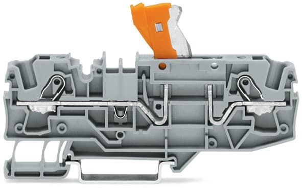 WAGO ELETTRONICA - Morsetto sezionatore per 2 conduttori.con sezionatore a coltello pivotante.con opzione per prova.grigio