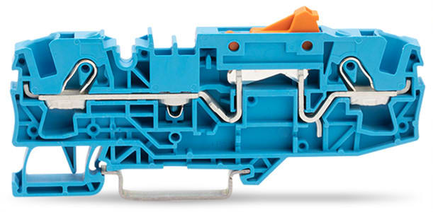 WAGO ELETTRONICA - Morsetto sezionatore per 2 conduttori.con sezionatore a coltello pivotante.con opzione per prova.blu