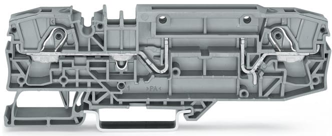 WAGO ELETTRONICA - Morsetto di base per 2 conduttori.con opzione per prova.per guida DIN 35 x 15 e 35 x 7,5.grigio