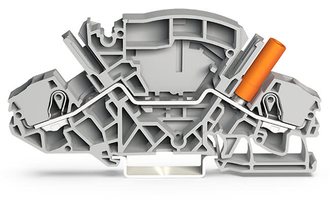 WAGO ELETTRONICA - Morsetto passante per 2 conduttori.6 mm².con presa di test protetta dal contatto accidentale.grigio 2007-8801