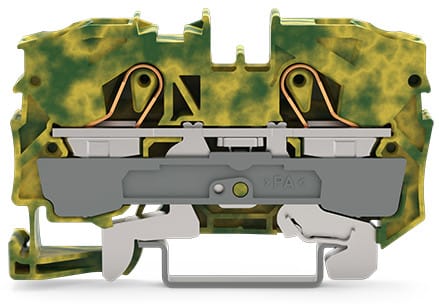 WAGO ELETTRONICA - Morsetto di terra per 2 conduttori.10 mm².adatto per applicazioni Ex e II.verde-giallo 2010-1207