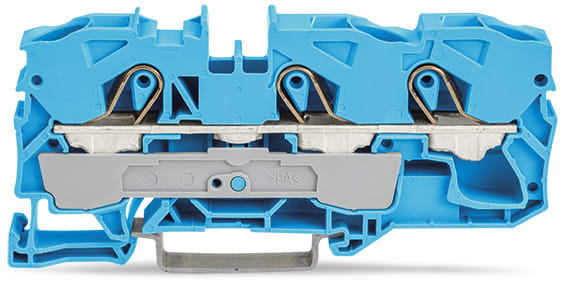 WAGO ELETTRONICA - Morsetto passante per 3 conduttori.10 mm².per applicazioni Ex-e-II e Ex-i.blu