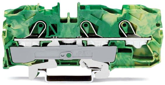 WAGO ELETTRONICA - Morsetto di terra per 3 conduttori.10 mm².adatto per applicazioni Ex e II.verde-giallo