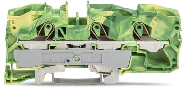 WAGO ELETTRONICA - Morsetto di terra per 3 conduttori.16 mm².adatto per applicazioni Ex e II.verde-giallo 2016-1307