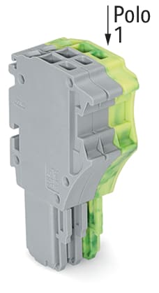 WAGO ELETTRONICA - Spina femmina per 1 conduttore.Push-in CAGE CLAMP®.1,5 mm².grigio, giallo-verde