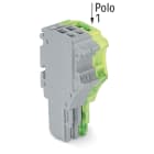 WAGO ELETTRONICA - Spina femmina per 1 conduttore.Push-in CAGE CLAMP®.1,5 mm².grigio, giallo-verde