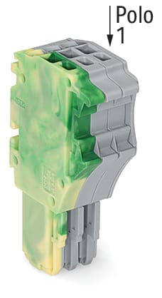 WAGO ELETTRONICA - Spina femmina per 1 conduttore.Push-in CAGE CLAMP®.1,5 mm².giallo-verde/grigio
