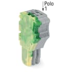 WAGO ELETTRONICA - Spina femmina per 1 conduttore.Push-in CAGE CLAMP®.1,5 mm².giallo-verde/grigio