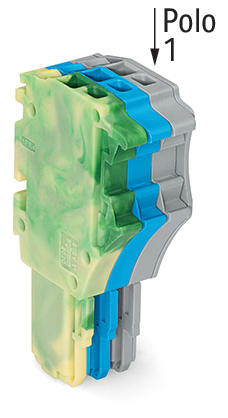 WAGO ELETTRONICA - Spina femmina per 1 conduttore.Push-in CAGE CLAMP®.1,5 mm².giallo-verde/blu/grigio