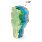 WAGO ELETTRONICA - Spina femmina per 1 conduttore.Push-in CAGE CLAMP®.1,5 mm².giallo-verde/blu/grigio
