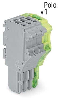 WAGO ELETTRONICA - Spina femmina per 1 conduttore.Push-in CAGE CLAMP®.1,5 mm².grigio, giallo-verde