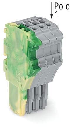 WAGO ELETTRONICA - Spina femmina per 1 conduttore.Push-in CAGE CLAMP®.1,5 mm².giallo-verde/grigio
