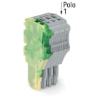 WAGO ELETTRONICA - Spina femmina per 1 conduttore.Push-in CAGE CLAMP®.1,5 mm².giallo-verde/grigio